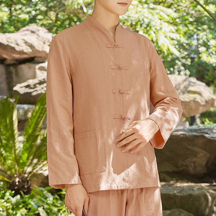 Buddha Stones Spiritual Zen Practice Yoga Meditation Prayer Clothing Men's Set - SandyBrown - US/UK/AU48，EU58 (6XL) - image 10