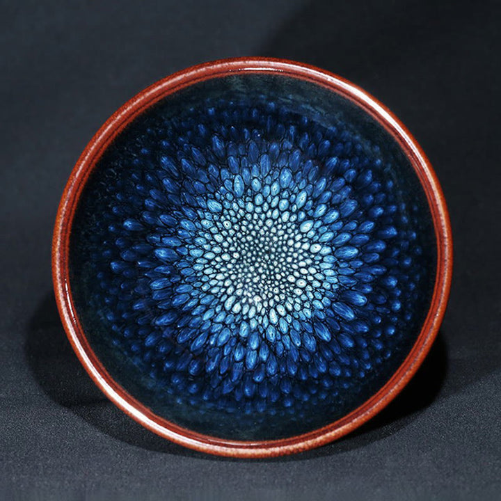 Buddha Stones Handmade Blue Francolinus Spot Chinese Jianzhan Ceramic Teacup Kung Fu Tea Cup Bowl - image 12