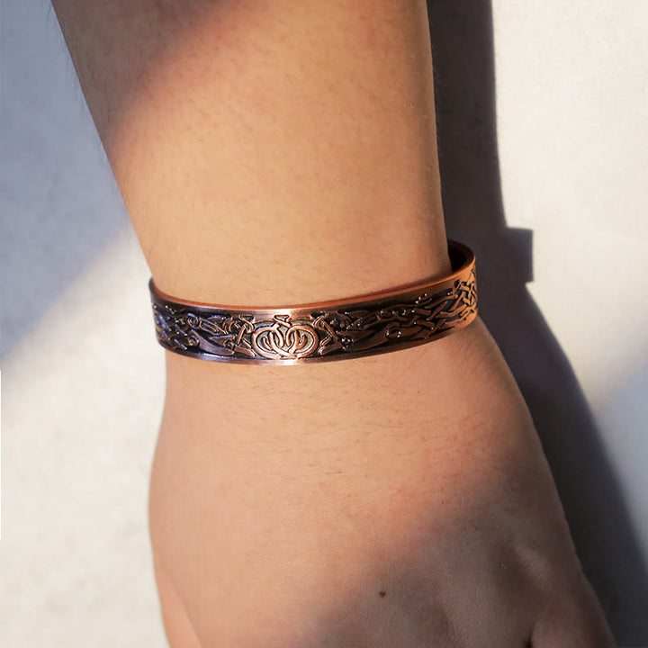 Buddha Stones Viking Birds Magnetic Copper Adjustable Cuff Bracelet Bangle - image 5