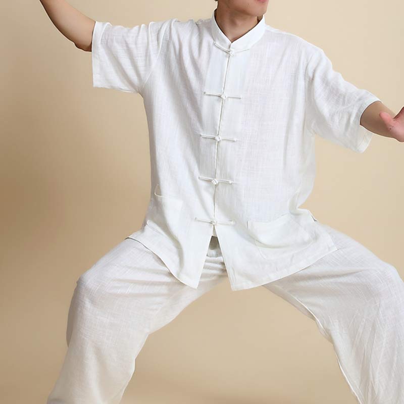 Buddha Stones Meditation Zen Prayer Spiritual Tai Chi Qigong Practice Unisex Embroidery Clothing Set