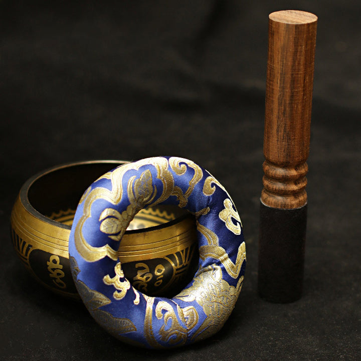 Tibetan Meditation Sound Bowl Handcrafted for Healing and Mindfulness Support Protection Singing Bowl Set - image 8
