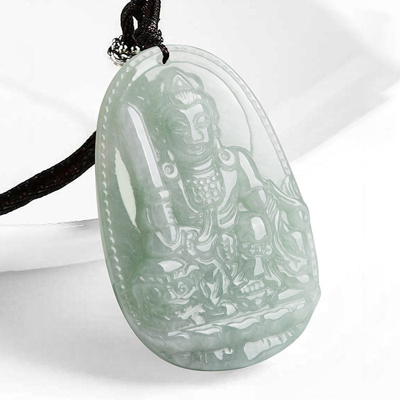Buddha Stones Chinese Zodiac Natal Buddha Jade Wealth Prosperity Necklace Pendant - Rabbit - image 5