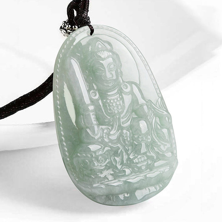 Buddha Stones Chinese Zodiac Natal Buddha Jade Wealth Prosperity Necklace Pendant - Rabbit - image 5