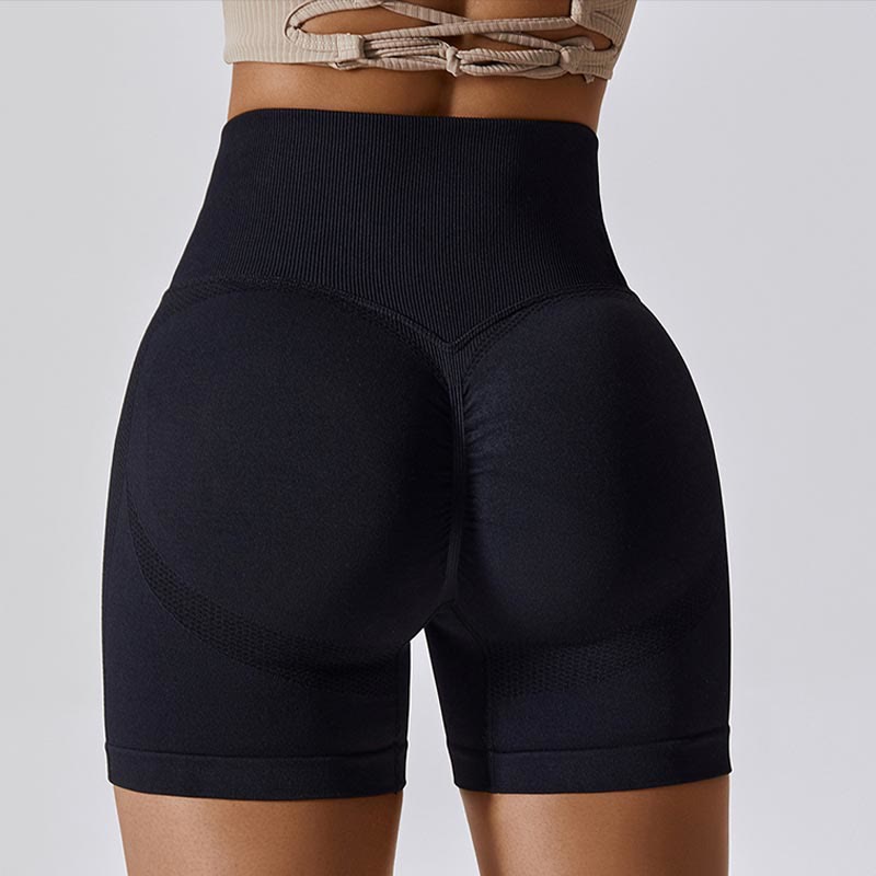 Buddha Stones Women Seamless Sports Fitness High Waist Yoga Workout Shorts