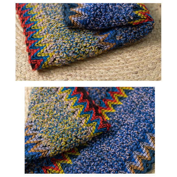 Buddha Stones Tibetan Shawl Soft Warm Knitting Cloak Winter Tibetan Tassel Scarf - image 20