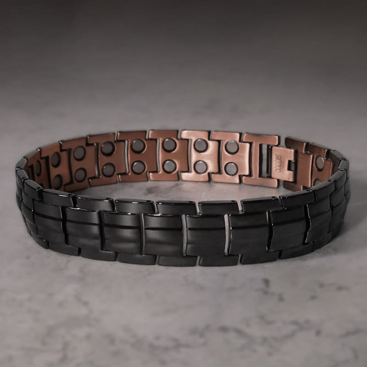 Vintage Magnetic Solid Copper Cuff Bracelet Bangle - image 6