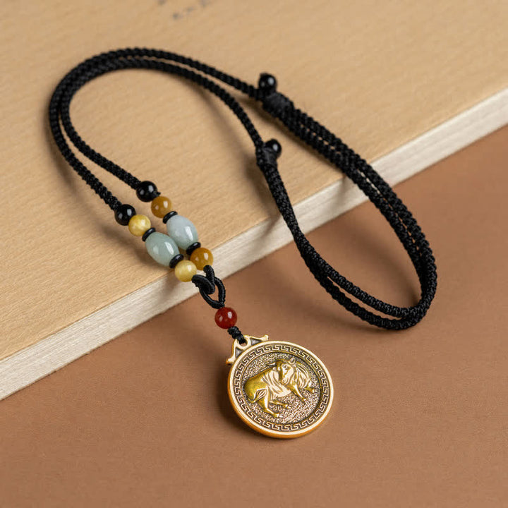 12 Chinese Zodiac Blessing Wealth Fortune Necklace Pendant - Ox - image 5