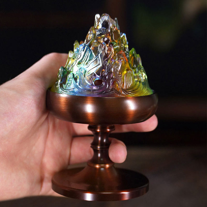Liuli Crystal Mountain Healing Meditation Incense Burner - image 3