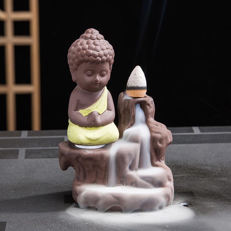 Buddha Stones  Backflow Smoke Fountain Ceramic Blessing Incense Burner Decoration - image 9