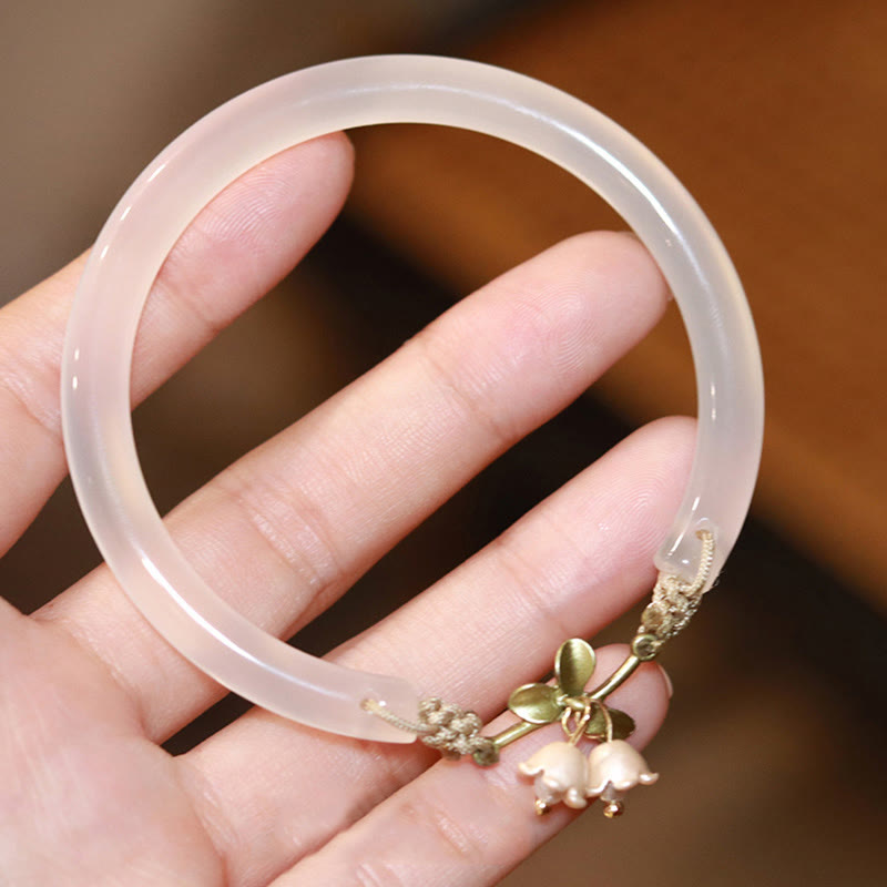 Lily of the Valley Flower Happiness Strength Bracelet Bangle - Lily of the Valley Bangle - image 1