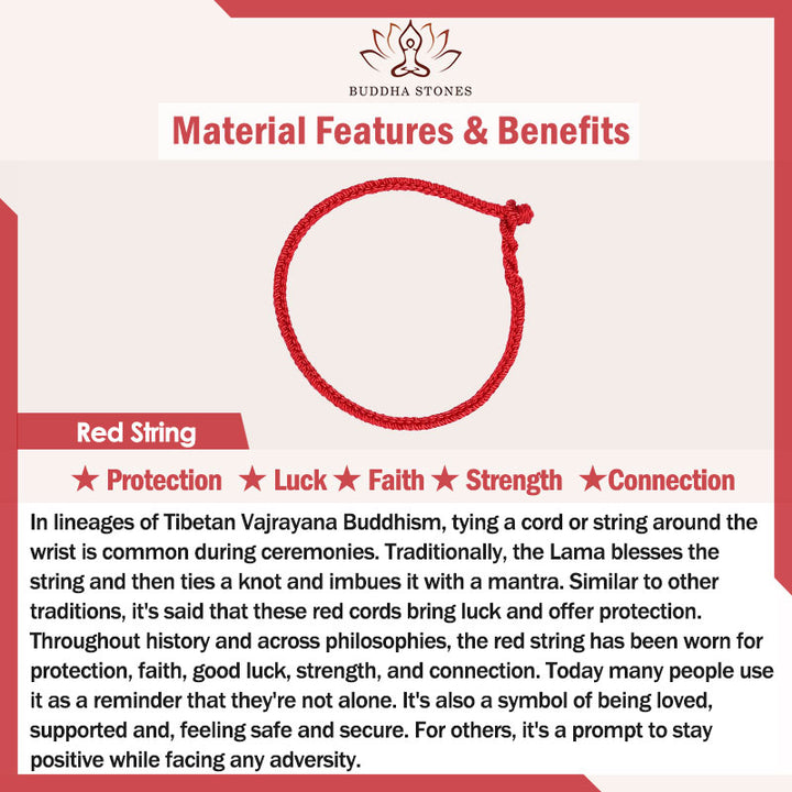 Buddha Stones 14K Gold-plated Copper Amulet Protection Red Golden Rope Bracelet