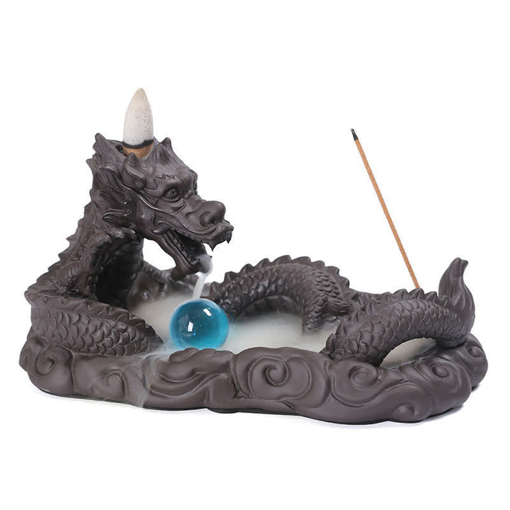 Dragon Playing Ball Flower Protection Incense Burner Decoration - image 9