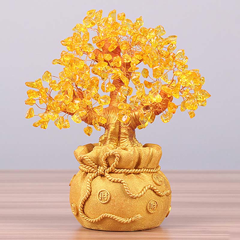 Buddha Stones Natural Citrine Money Tree Gemstone Ornament - Feng Shui for Prosperity - image 9