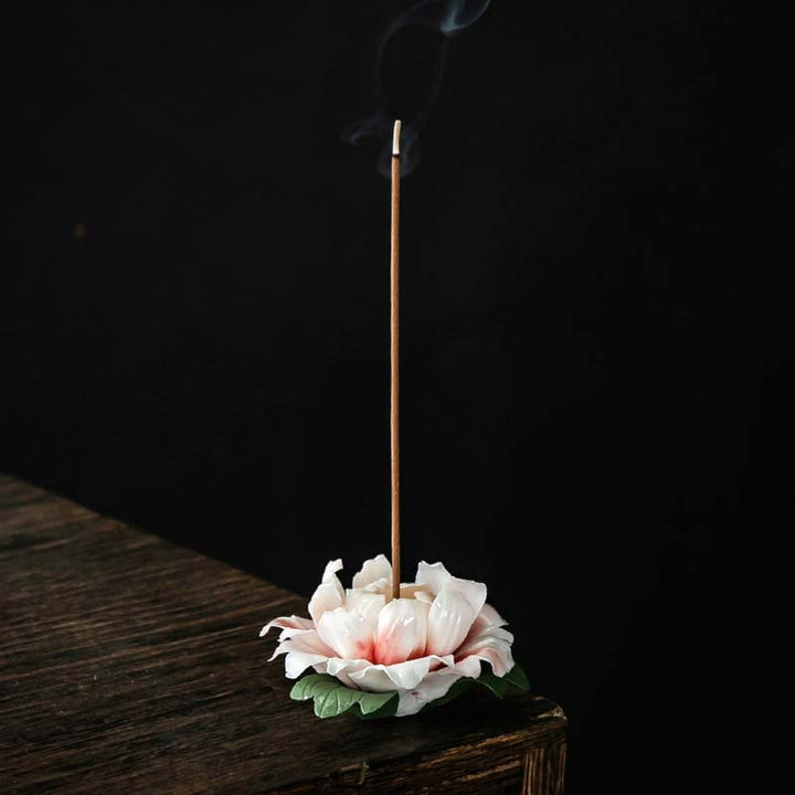 Tibetan Lotus Blessing Ceramic Stick Incense Burner Decoration - image 10