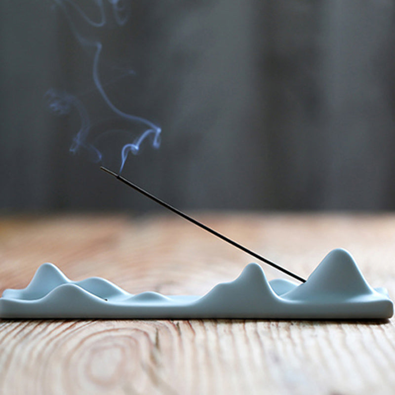 Buddha Stones Mountain Cloud Meditation Balance Incense Holder - Green Incense Holder - image 6