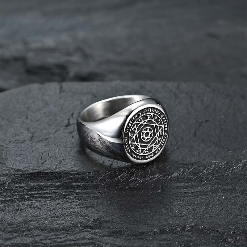 Buddha Stones 12 Constellations of the Zodiac Star of David Protection Ring