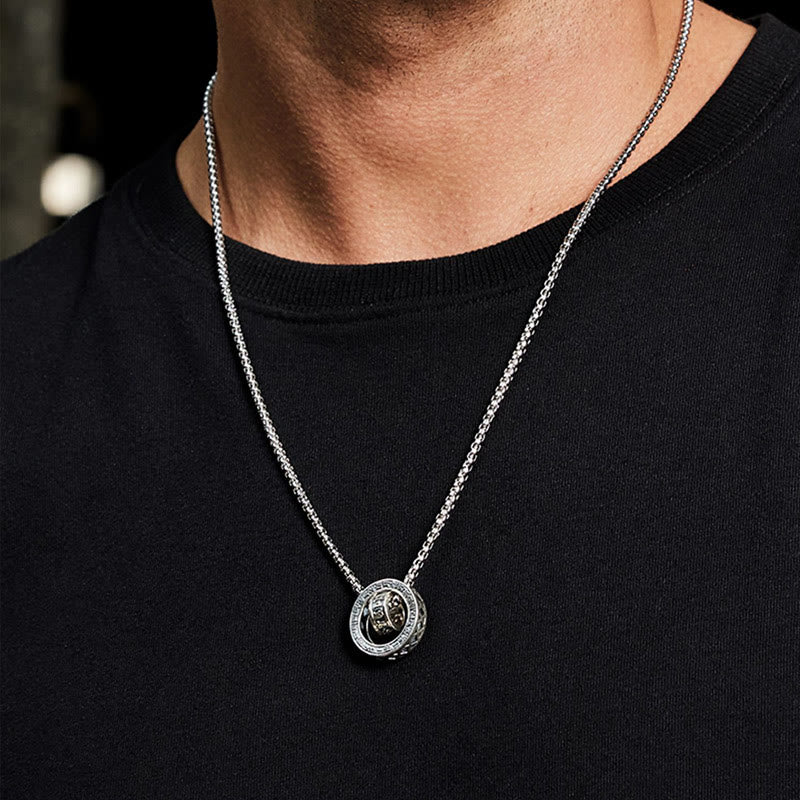 Buddha Stones Tibetan Om Mani Padme Hum Carved Peace Purity Chain Necklace Pendant - image 11