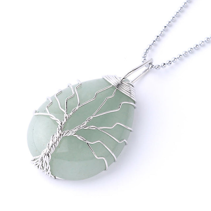 Buddha Stones Natural Quartz Crystal Tree Of Life Healing Energy Necklace Pendant - image 39