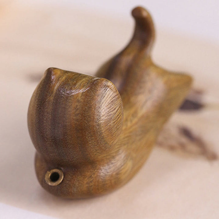 Buddha Stones Green Sandalwood Cute Cat Pattern Soothing Stick Incense Burner Decoration - image 14