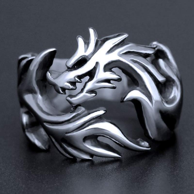 Buddha Stones Dragon Pattern Protection Strength Adjustable Ring - image 15