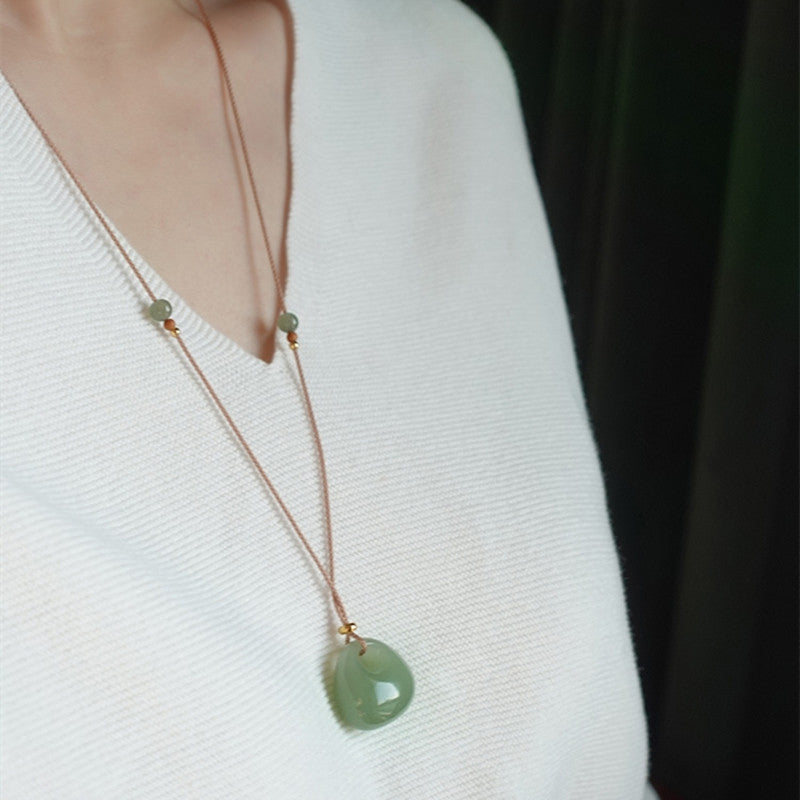 Buddha Stones Natural Jade Luck Prosperity Necklace Pendant - image 13