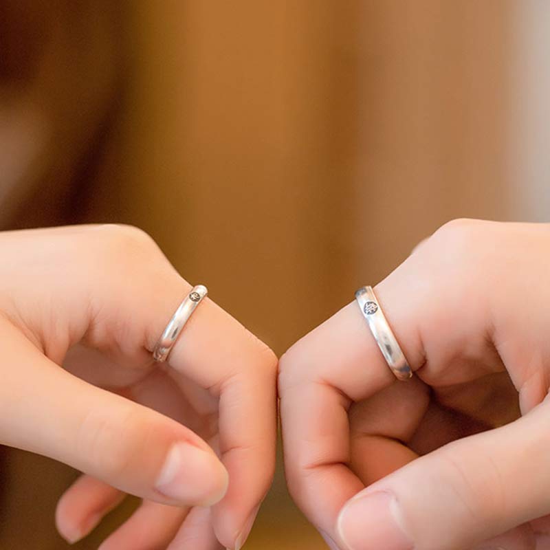 Buddha Stones 925 Sterling Silver Chinese Zodiac Natal Buddha Blessing Couple Ring - image 5