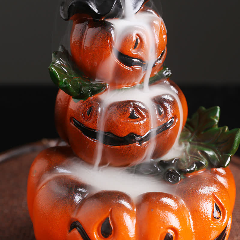 Halloween Pumpkins Ghost Resin Backflow Smoke Fountain Incense Burner Decoration - image 2