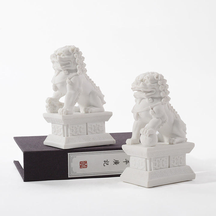 2Pcs Lion Statue Courage Strength Resin Home Office Decoration - image 4
