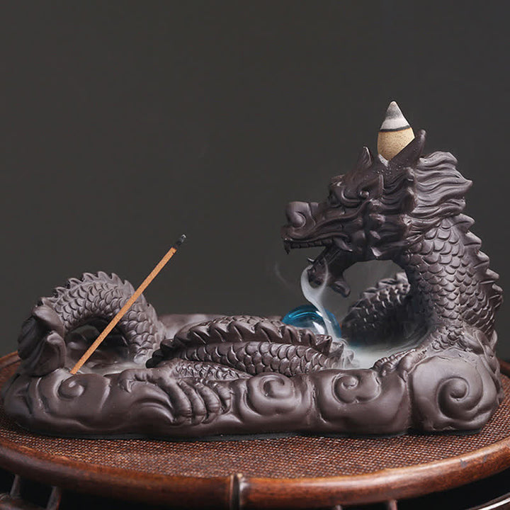 Dragon Playing Ball Flower Protection Incense Burner Decoration - image 6