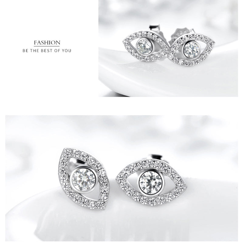 Buddha Stones 925 Sterling Silver Evil Eye Symbol Protection Stud Earrings - image 4