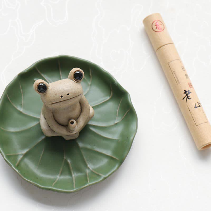 Handmade Ceramic Stick Frog Incense Burner Decoration - image 5