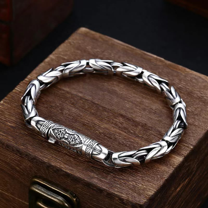 Buddha Stones Dorje Vajra Om Mani Padme Hum Peace Love Copper Chain Bracelet - 18cm fit wrist circumference: 20-21cm - image 0