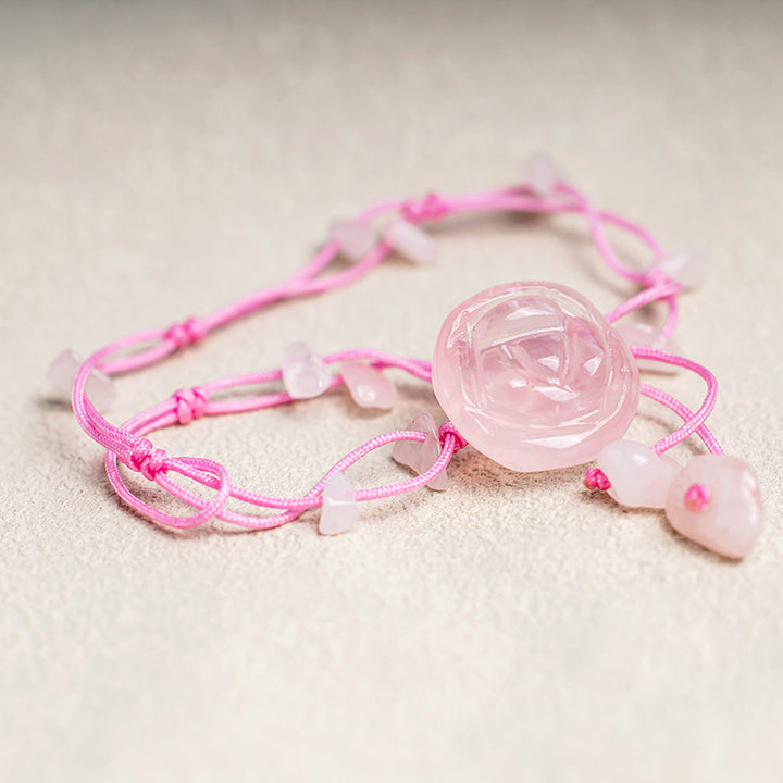 Buddha Stones Amethyst Pink Crystal Green Aventurine Rose Inner Peace Healing Anklet - image 12