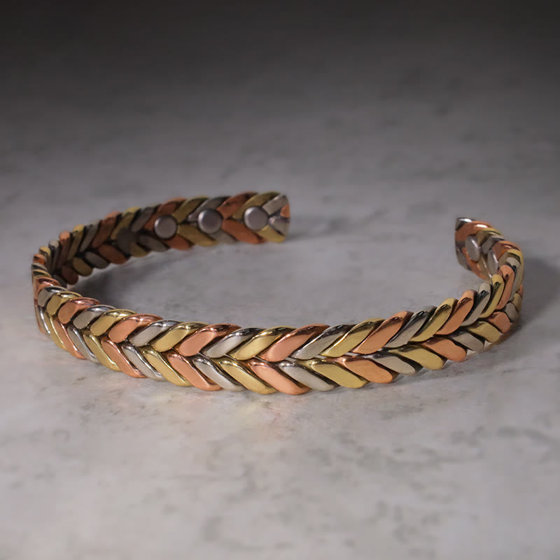 Buddha Stones Vintage Magnetic Copper Adjustable Cuff Bracelet Bangle - image 1