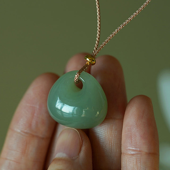 Buddha Stones Natural Jade Luck Prosperity Necklace Pendant - image 3