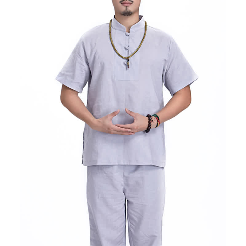 Spiritual Zen Meditation Prayer Practice Cotton Linen Clothing Men's Set