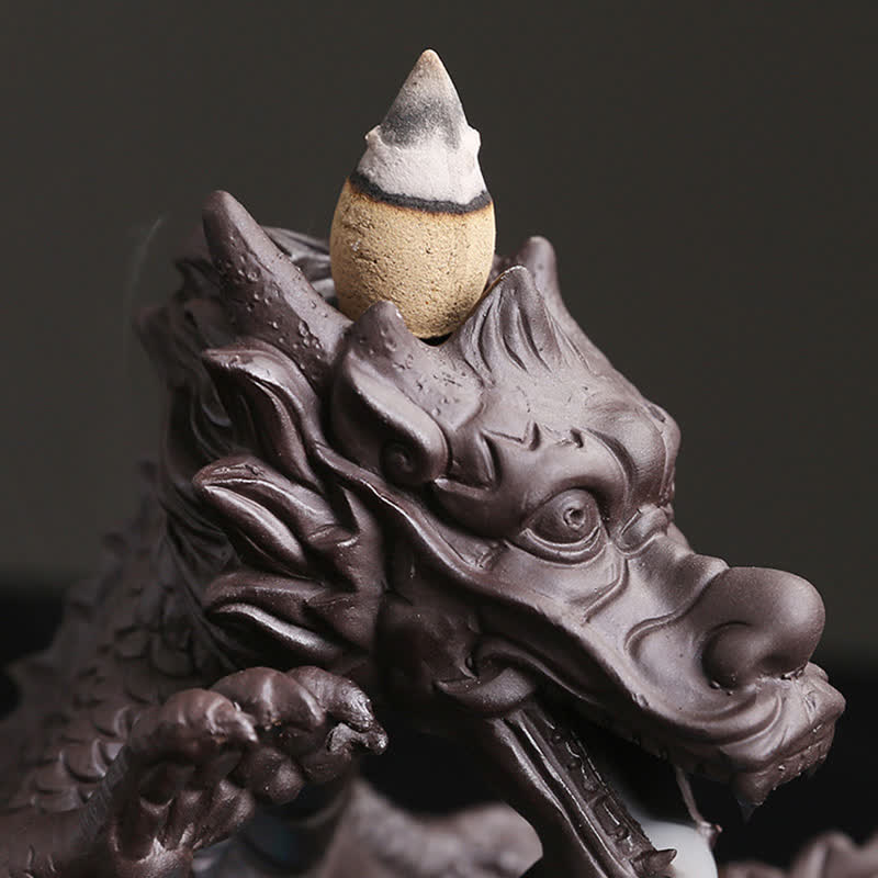 Dragon Playing Ball Flower Protection Incense Burner Decoration - image 12