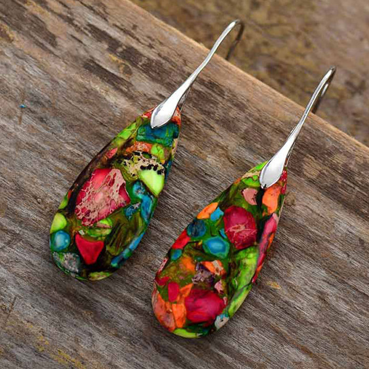 Buddha Stones Emperor Stone Crystal Happiness Earrings - image 1