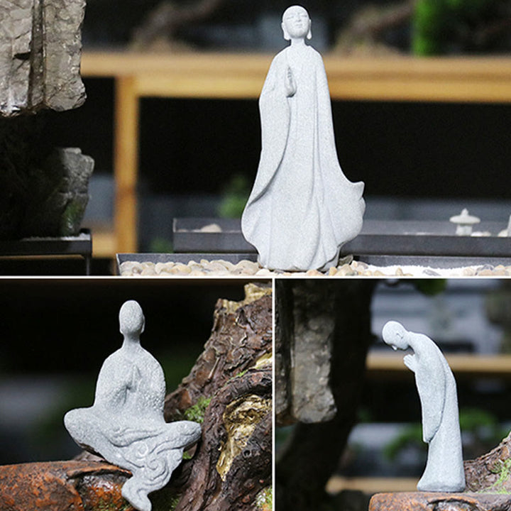 Buddha Stones Meditation Buddha Monk Serenity Home Decoration - image 1