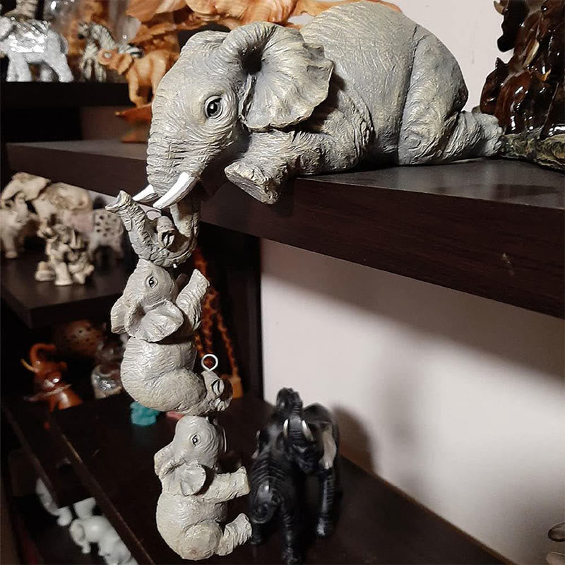 Buddha Stones 3pcs Feng Shui Elephant Sitter Figurines Wealth Figurine Home Decoration - image 3