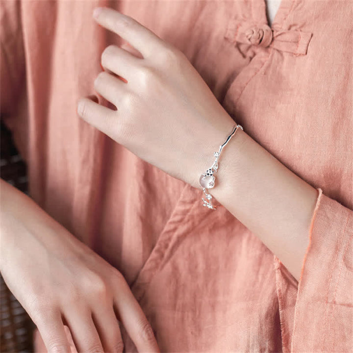 Buddha Stones "Sending Grace and Harmony"Plum Blossom Chalcedony Bracelet Includes Gift Message Card - image 4