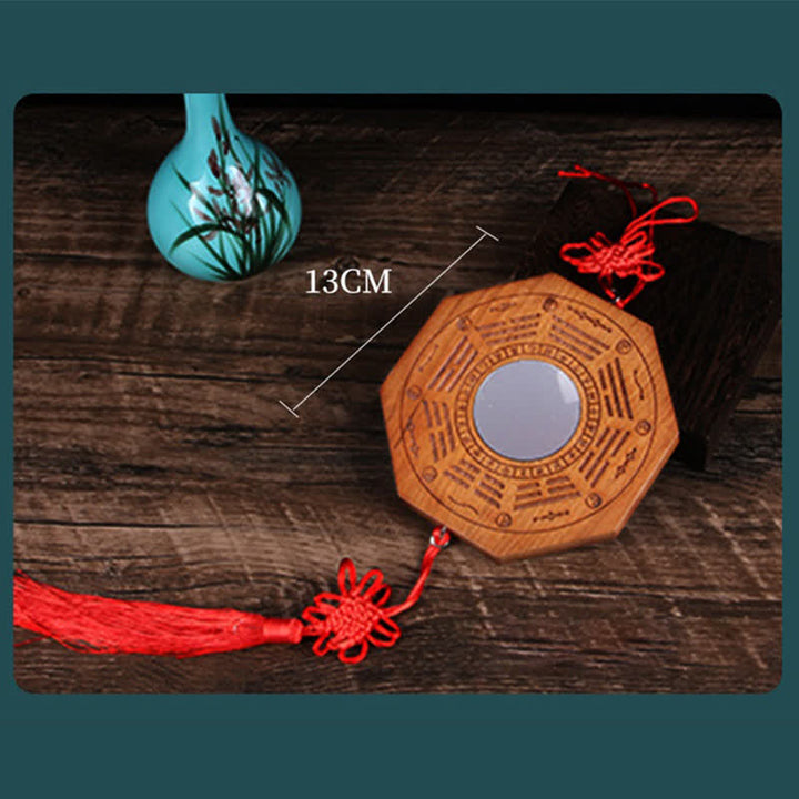 Feng Shui Bagua Map Peach Wood Five-Emperor Coins Chinese Knotting Balance Energy Map Mirror - image 11