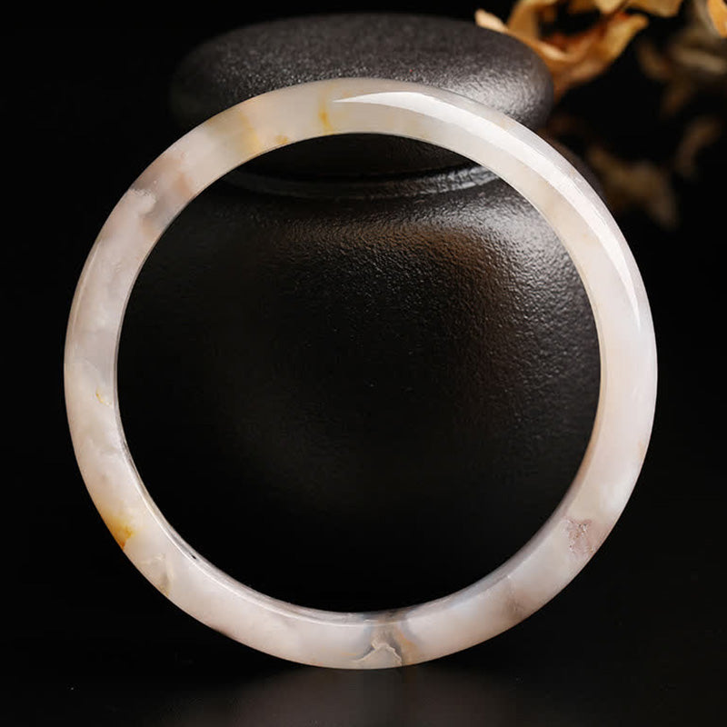 Natural Sakura Agate Peace Bracelet Bangle - image 2