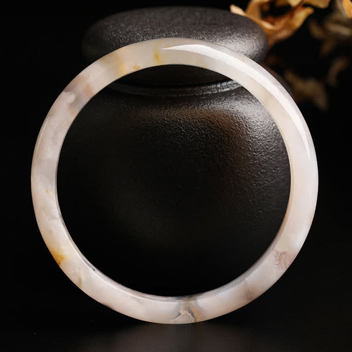 Natural Sakura Agate Peace Bracelet Bangle - image 2