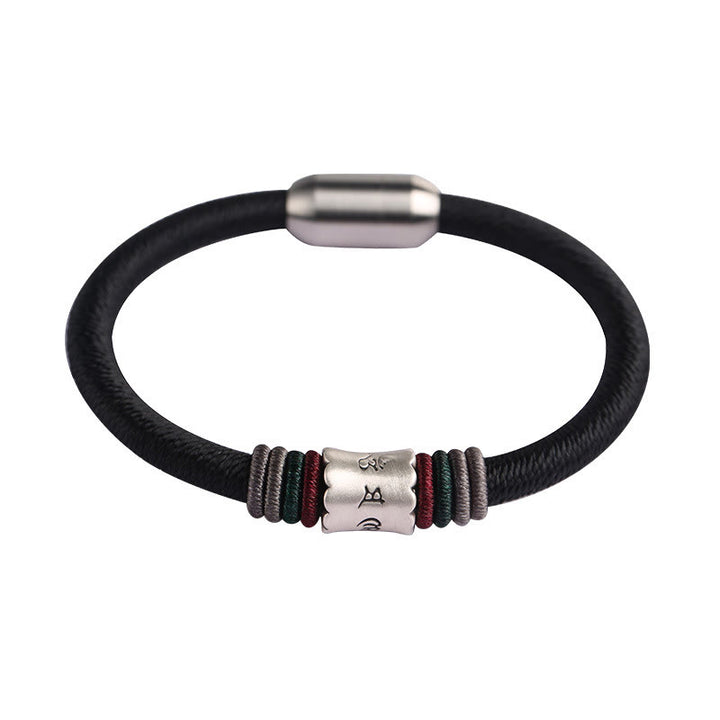 Buddha Stones 999 Sterling Silver Om Mani Padme Hum Peace Magnetic Buckle Bracelet - image 11