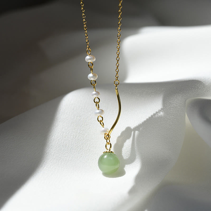Buddha StonesNatural Hetian Jade Pearl Luck Bead Necklace Pendant - image 1