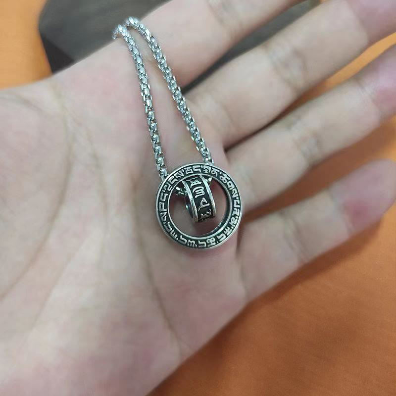 Buddha Stones Tibetan Om Mani Padme Hum Carved Peace Purity Chain Necklace Pendant - image 15