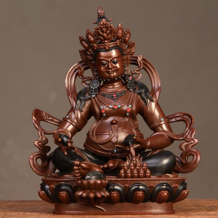 Yellow Jambhala Bodhisattva Figurine Compassion Copper Statue Home Office Decoration - 16cm*10cm*21.5cm - image 10