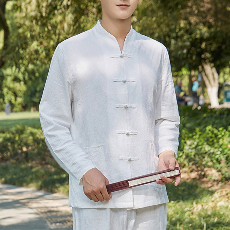 Spiritual Zen Practice Yoga Meditation Prayer Clothing Cotton Linen Men's Set