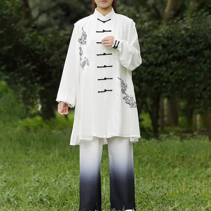 Auspicious Clouds Gradient Meditation Prayer Spiritual Zen Tai Chi Qigong Practice Women's Clothing Set - image 9